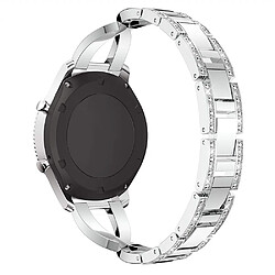 Bracelet en métal décor de diamant argent pour votre Samsung Gear S3 Classic/Frontier/Gear 2 R380 etc