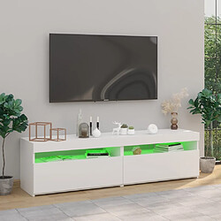 Acheter vidaXL Meubles TV 2 pcs avec lumières LED Blanc brillant 75x35x40 cm