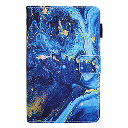 Etui en PU + TPU avec support et porte-carte Vague d'or bleu pour votre Samsung Galaxy Tab A8 10.5 2021 SM-X200/X205