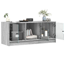 Acheter vidaXL Meuble TV avec portes en verre sonoma gris 102x37x42 cm