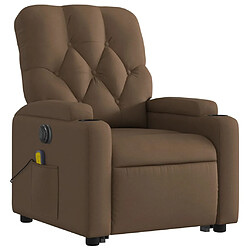 Avis vidaXL Fauteuil inclinable de massage électrique Marron Tissu