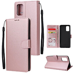 Etui en PU avec support et sangle or rose pour votre Samsung Galaxy S20 Plus