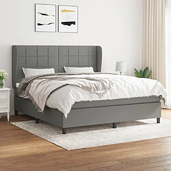 Maison Chic Lit Adulte - Lit simple Lit à sommier tapissier avec matelas moelleux - Meuble de Chambre - Gris foncé 180x200cm Tissu -MN87453