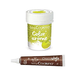 Scrapcooking Colorant alimentaire vert arôme pomme + Stylo chocolat