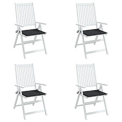 Avis vidaXL Coussins de chaise jardin lot de 4 noir 40x40x3 cm tissu oxford