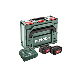 Set de base 2 batteries Metabo LiPower 4 Ah 18 V chargeur ASC 55 coffret METABOX 145