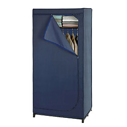 WENKO Armoire penderie tissu Business - L. 75 x H. 160 cm - Bleu