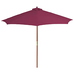 Maison Chic Parasol Jardin | Parasol avec mat en bois 300 cm Rouge bordeaux - GKD46777