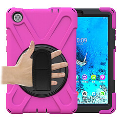 Coque en TPU + Silicone avec béquille pivotante à 360° et fente pour stylo rose pour votre Lenovo Tab M8 8 TB-8505F/8505X 2019