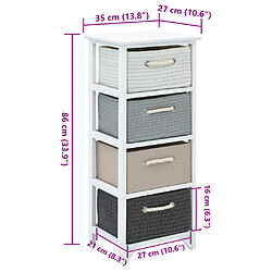 vidaXL Armoire de rangement 4 tiroirs Bois pas cher