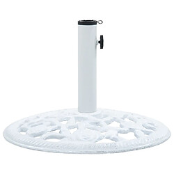 vidaXL Socle de parasol Blanc 12 kg 48 cm Fonte 