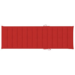 Maison Chic Chaise longue avec coussin | Bain de soleil Relax | Transat rouge Bois de pin imprégné -GKD59877 pas cher