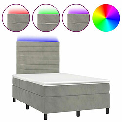 Sommier à lattes LED,Cadre à lattes de lit avec matelas pour Adulte Gris clair 120x200 cm -MN93631