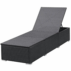 Acheter Maison Chic Lot de 2 Chaises longues avec coussins | Transat Bain de soleil Résine tressée Noir -GKD32123