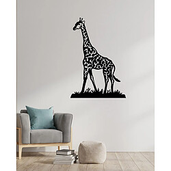 EPIKASA Décoration en Métal Girafe 2, Noir, Métal, 70x1,5x101 cm pas cher