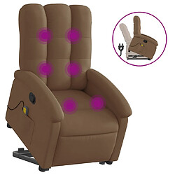 vidaXL Fauteuil de massage inclinable Marron Tissu