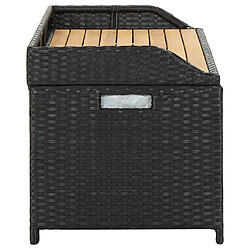 Avis Helloshop26 Banc de jardin meuble de patio d'extérieur terrasse de rangement de jardin 120 cm résine tressée noir 02_0011805