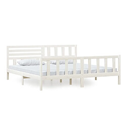 vidaXL Cadre de lit sans matelas blanc bois massif 200x200 cm