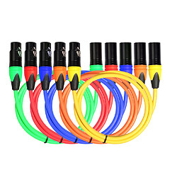 10pcs Câble XLR ,Câble Audio de Microphone Mâle à Femelle 5 couleurs, Équilibré 3 Broches pour Amplificateur 1 m pas cher