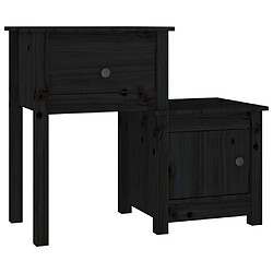 Maison Chic Table de chevet,Table de nuit,Table d'appoint pour salon Noir 79,5x38x65,5 cm Bois de pin massif -MN59671