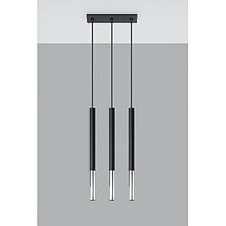 Luminaire Center Suspension Mozaica Acier Noir,chrom 3 ampoules 90cm