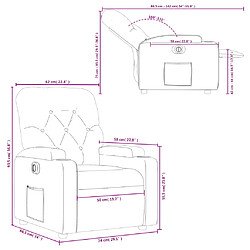 vidaXL Fauteuil inclinable électrique Gris clair Tissu pas cher