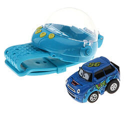 2 en 1 mini télécommande montre voiture capteur de gravité montre rc voiture bleu