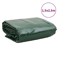 vidaXL Bâche vert 1,5x2,5 m 650 g/m² pas cher