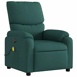 Avis Maison Chic Fauteuil Relax pour salon, Fauteuil de massage inclinable électrique Vert foncé Tissu -GKD76078