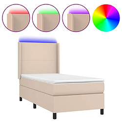 vidaXL Sommier à lattes de lit matelas LED Cappuccino 100x200 cm