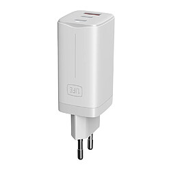 Chargeur 1Life Pa:Xpress 65W Gan USB-C +Usb-A Blanc