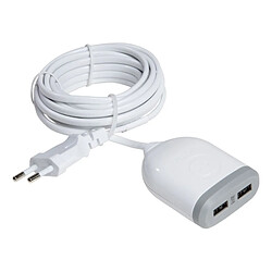 Acheter Watt&Co Rallonge 3m avec 2x USB 4,8A à charge ultra rapide - Blanc