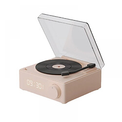 General Haut-parleur Bluetooth rétro, haut-parleur Bluetooth Bass Portable 5.0 Lecteur de cartes Strong TF Retro Record Haut-parleur en vinyle, Style tourne-disque Look mignon Cadeau créatif pour les filles (rose)