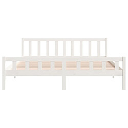 Maison Chic Lit adulte - Lit simple Cadre de lit,Structure du lit Contemporain blanc bois massif 160x200 cm -MN71246 pas cher