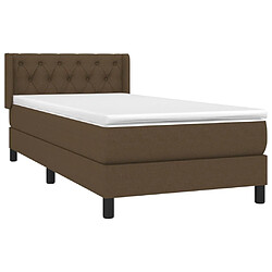 Avis Maison Chic Lit Adulte - Lit simple Lit à sommier tapissier avec matelas moelleux - Meuble de Chambre - Marron foncé 80x200 cm -MN28855