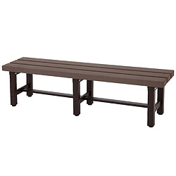 Mendler Banc de jardin alu HWC-K60, banc banc de parc banc de balcon, résistant aux intempéries WPC 150cm, brun 