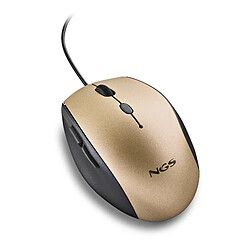 Avis NGS MOTH GOLD: Souris ergonomique avec boutons silencieux. Droiters. DPI: 800/1200/1600. Dorée.