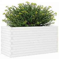 Avis vidaXL Jardinière blanc 90x40x46 cm bois de pin massif