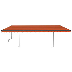 Avis Maison Chic Auvent manuel rétractable,Store manuel de porte avec poteaux 6x3,5 m Orange et marron -GKD11884