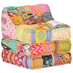 Decoshop26 Coussin de sol pouf modulaire chaise longue en tissu Patchwork 60x70x76 cm DEC021308