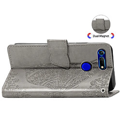 Wewoo Housse Coque Butterfly Love Flowers Embossing Horizontal Flip Leather Case for Huawei V20with Holder & Card Slots & Wallet & Lanyard Grey