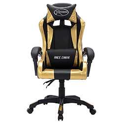 Avis vidaXL Fauteuil de jeux vidéo avec LED RVB Doré et noir Similicuir