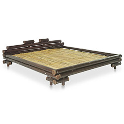 vidaXL Cadre de lit sans matelas marron foncé bambou 160x200 cm