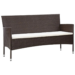 Avis Maison Chic Salon de jardin 5 pcs + coussins - Mobilier/Meubles de jardin - Table et chaises d'extérieur Résine tressée Marron -MN41914