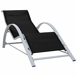 Maison Chic Chaise longue Jardin| Bain de soleil Relax | Transat textilène et aluminium noir -GKD85580