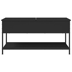 ComfortXL Table Basse Noir 100x50x50 Cm Bois D'ingénierie Et Métal pas cher