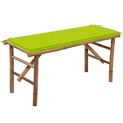 Maison Chic Banc de jardin | Banquette de jardin | Chaise Relax pliable avec coussin 118 cm Bambou -MN97260