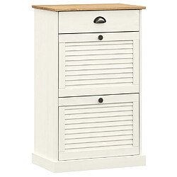 Maison Chic Armoire à Chaussures,Meuble de Rangement à Chaussures VIGO 60x35x96 cm blanc bois massif de pin -MN81752