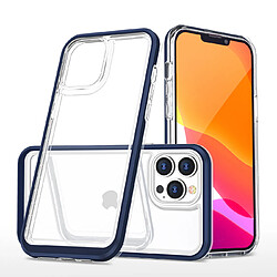 Ozzzo coque transparente 3 en 1 pour iphone 13 pro avec cadre en gel bleu