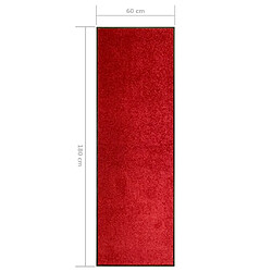 vidaXL Paillasson lavable Rouge 60x180 cm pas cher